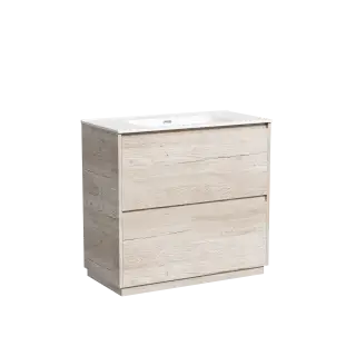 Тумба под раковину SANCOS Либра напольная (Libra Floor) напольная, 90x45x85 c двумя ящиками оснащенными доводчиками, Дуб галифакс натуральный, арт. LB90FEG
