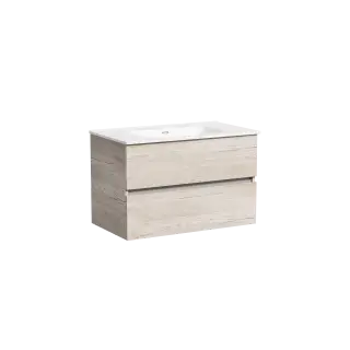 Тумба подвесная SANCOS Урбан (Urban) 80x45x50 c двумя ящиками оснащенными доводчиками, Дуб галифакс натуральный, арт. UR80EG