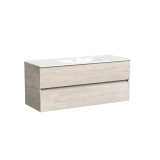 Тумба подвесная SANCOS Урбан (Urban) 120x45x50 c двумя ящиками оснащенными доводчиками, Дуб галифакс натуральный, арт. UR120-1EG