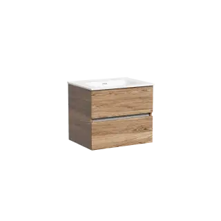 Тумба подвесная SANCOS Урбан (Urban) 60x45x50 c двумя ящиками оснащенными доводчиками, Дуб чарльстон, арт. UR60ECH