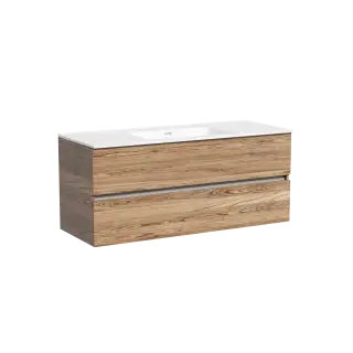 Тумба подвесная SANCOS Урбан (Urban) 120x45x50 c двумя ящиками оснащенными доводчиками, Дуб чарльстон, арт. UR120-1ECH