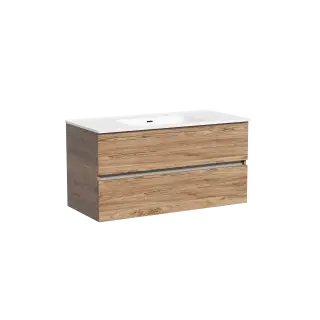 Тумба подвесная SANCOS Урбан (Urban) 100x45x50 c двумя ящиками оснащенными доводчиками, Дуб чарльстон, арт. UR100ECH