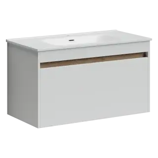 Тумба подвесная SANCOS Ум (Smart) 90x45x50 c двумя ящиками оснащенными доводчиками, белый глянец, арт. SM90W