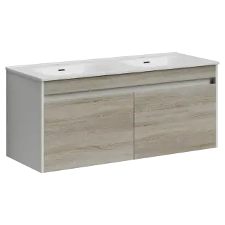 Тумба подвесная SANCOS Ум (Smart) 120x45x50 4 ящика оснащенными доводчиками, дуб бардолино/белый , арт. SM120-2E