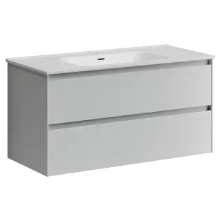Тумба подвесная SANCOS Сто (Cento) 100x45x50 c двумя ящиками оснащенными доводчиками, белый глянец, арт.CN100W