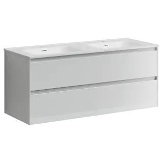 Тумба подвесная SANCOS Сто (Cento) 120x45x50 c двумя ящиками оснащенными доводчиками, белый глянец, арт. CN120-2W
