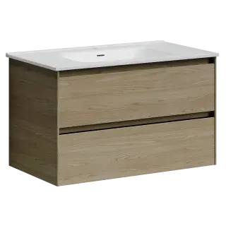 Тумба подвесная SANCOS Сто (Cento) 80x45x50 c двумя ящиками оснащенными доводчиками, карпатская ель, арт. CN80KE
