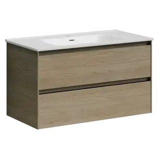 Тумба подвесная SANCOS Сто (Cento) 90x45x50 c двумя ящиками оснащенными доводчиками, карпатская ель, арт. CN90KE