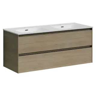 Тумба подвесная SANCOS Сто (Cento) 120x45x50 c двумя ящиками оснащенными доводчиками, карпатская ель, арт. CN120-2KE