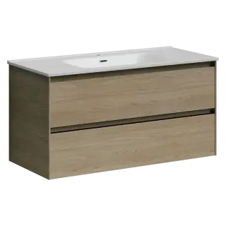 Тумба подвесная SANCOS Сто (Cento) 100x45x50 c двумя ящиками оснащенными доводчиками, карпатская ель, арт.CN100KE