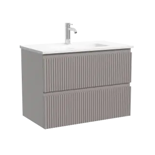 Тумба подвесная SANCOS Сноб Р (Snob R) 70x40x50 c двумя ящиками оснащенными доводчиками, Пыльная роза (Doha Soft) арт.SNR70/39SM