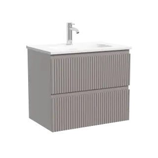 Тумба подвесная SANCOS Сноб Р (Snob R) 60x40x50 c двумя ящиками оснащенными доводчиками, Пыльная роза (Doha Soft) арт.SNR60/39SM