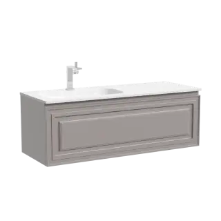 Тумба подвесная SANCOS Самая (Very) левая 120x45x40 c одним ящиком оснащенным доводчиками, Пыльная роза (Doha Soft), арт.VR120LSM