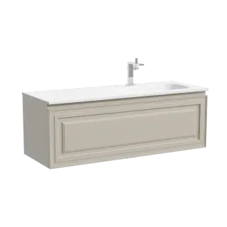 Тумба подвесная SANCOS Самая (Very) правая 120x45x40 c одним ящиком оснащенным доводчиками, Бежевый матовый (Beige Soft), арт.VR120RCE