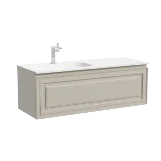 Тумба подвесная SANCOS Самая (Very) левая 120x45x40 c одним ящиком оснащенным доводчиками, Бежевый матовый (Beige Soft), арт.VR120LCE