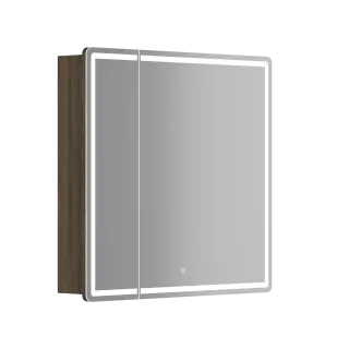 Зеркальный шкаф для ванной комнаты SANCOS Блик (Mirror) 80x15x75 с LED подсветкой, цвет Дуб чарльстон, арт. MI80ECH