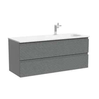 Тумба подвесная SANCOS Фолк (Folk)  правая 120x45x50 c двумя ящиками оснащенными доводчиками, Мягкий серый (Ergraut soft), арт.FL120RES
