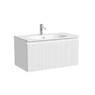 Тумба подвесная SANCOS Код (Code) 80x45х40 c одним ящиком оснащенным доводчиками, цвет Белый матовый (bianco) арт. CD80W