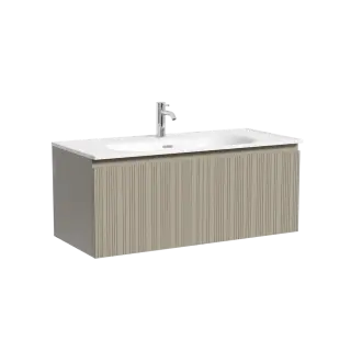 Тумба подвесная SANCOS Код (Code) 100x45х40 c одним ящиком оснащенным доводчиками, цвет серая платина, арт. CD100GP