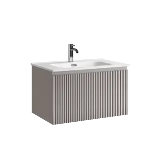 Тумба подвесная SANCOS Сноб Р 1.0 (Snob R 1.0) 70x45x40 c одним ящиком оснащенным доводчиками Пыльная роза (Doha Soft) арт. SNR1.070SM