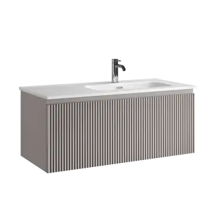 Тумба подвесная SANCOS Сноб Р 1.0 (Snob R 1.0) 100x45x40 c одним ящиком оснащенным доводчиками, Пыльная роза (Doha Soft) арт.SNR1.0100RSM