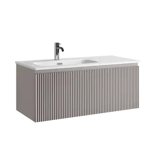 Тумба подвесная SANCOS Сноб Р 1.0 (Snob R 1.0) 100x45x40 c одним ящиком оснащенным доводчиками, Пыльная роза (Doha Soft) арт.SNR1.0100LSM
