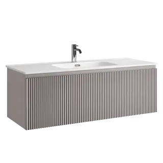 Тумба подвесная SANCOS Сноб Р 1.0 (Snob R 1.0) 120x45x40 c одним ящиком оснащенным доводчиками, Пыльная роза (Doha Soft) арт.SNR1.0120SM