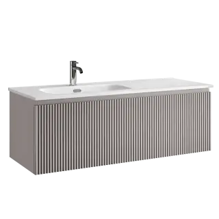 Тумба подвесная SANCOS Сноб Р 1.0 (Snob R 1.0) 120x45x40 c одним ящиком оснащенным доводчиками, Пыльная роза (Doha Soft) арт.SNR1.0120LSM