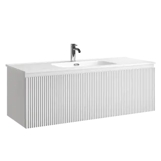 Тумба подвесная SANCOS Сноб Р 1.0 (Snob R 1.0) 120x45x40 c одним ящиком оснащенным доводчиками, Белый матовый (Bianco) арт.SNR1.0120W