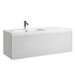 Тумба подвесная SANCOS Сноб Р 1.0 (Snob R 1.0) 120x45x40 c одним ящиком оснащенным доводчиками, Белый матовый (Bianco) арт.SNR1.0120LW