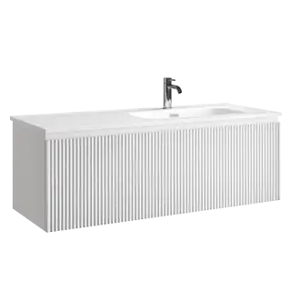 Тумба подвесная SANCOS Сноб Р 1.0 (Snob R 1.0) 120x45x40 c одним ящиком оснащенным доводчиками, Белый матовый (Bianco) арт.SNR1.0120RW