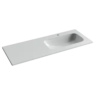 Раковина накладная мебельная Грация (Grace) прямоугольная 1210x457x137 с чашей справа и отверстием под смеситель цвет белый CN7021