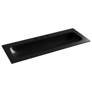 Раковина накладная мебельная Грация (Grace) прямоугольная 1210x457x137 с тремя отверстиями под смеситель цвет черный матовый CN7024MB