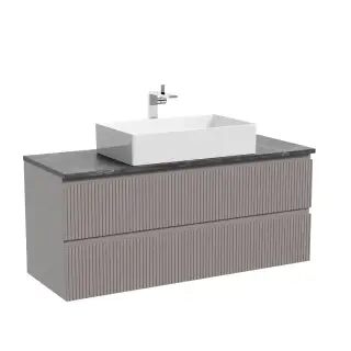 Тумба подвесная SANCOS Сноб T (Snob T) 120x45x50 c двумя ящиками оснащенными доводчиками, Пыльная роза (Doha Soft), арт.SNT120SM