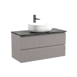 Тумба подвесная SANCOS Сноб T (Snob T) 100x45x50 c двумя ящиками оснащенными доводчиками, Пыльная роза (Doha Soft), арт.SNT100SM