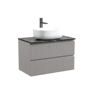 Тумба подвесная SANCOS Сноб T (Snob T) 80x45x50 c двумя ящиками оснащенными доводчиками, Пыльная роза (Doha Soft), арт.SNT80SM