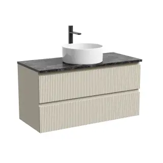 Тумба подвесная SANCOS Сноб Р (Snob R) 80x45x50 c двумя ящиками оснащенными доводчиками, Белый матовый (Bianco), арт.SNR80W