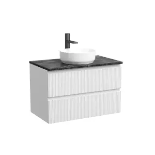 Тумба подвесная SANCOS Сноб T (Snob T) 80x45x50 c двумя ящиками оснащенными доводчиками, Белый матовый (Bianco), арт.SNT80W