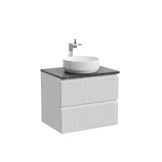 Тумба подвесная SANCOS Сноб T (Snob T) 60x45x50 c двумя ящиками оснащенными доводчиками, Белый матовый (Bianco), арт.SNT60W