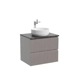 Тумба подвесная SANCOS Сноб T (Snob T) 60x45x50 c двумя ящиками оснащенными доводчиками, Пыльная роза (Doha Soft), арт.SNT60SM