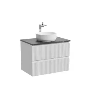 Тумба подвесная SANCOS Сноб T (Snob T) 70x45x50 c двумя ящиками оснащенными доводчиками, Белый матовый (Bianco), арт.SNT70W