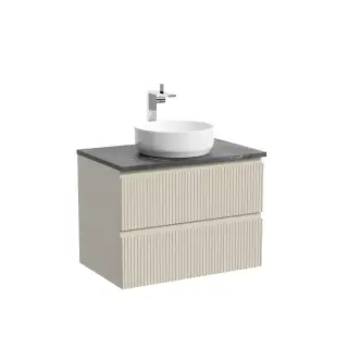 Тумба подвесная SANCOS Сноб T (Snob T) 70x45x50 c двумя ящиками оснащенными доводчиками, Бежевый матовый (Beige Soft), арт.SNT70CE