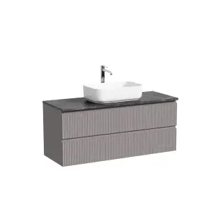 Тумба подвесная SANCOS Сноб Р (Snob R) правая 120x45x50 c двумя ящиками оснащенными доводчиками, Пыльная роза (Doha Soft), арт.SNR120RSM