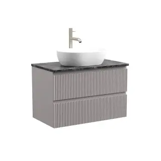 Тумба подвесная SANCOS Сноб Р (Snob R) 70x45x50 c двумя ящиками оснащенными доводчиками, Пыльная роза (Doha Soft), арт.SNR70SM