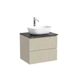 Тумба подвесная SANCOS Сноб Р (Snob R) 120x45x50 c двумя ящиками оснащенными доводчиками, Пыльная роза (Doha Soft), арт.SNR120SM