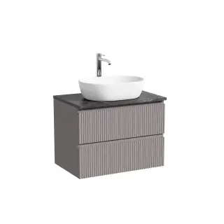 Тумба подвесная SANCOS Сноб Р (Snob R) 60x45x50 c двумя ящиками оснащенными доводчиками, Пыльная роза (Doha Soft), арт.SNR60SM