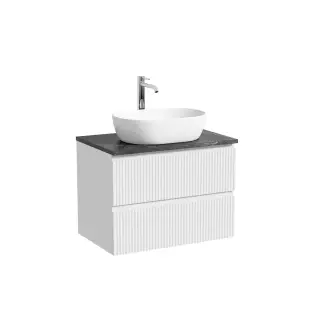 Тумба подвесная SANCOS Сноб Р (Snob R) 60x45x50 c двумя ящиками оснащенными доводчиками, Белый матовый (Bianco), арт.SNR60W