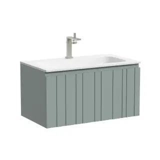 Тумба подвесная SANCOS Ламель 80x45x40 c одним ящиком оснащенным доводчиками, серо - зеленый, арт. LM80GG