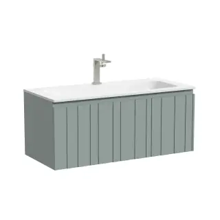 Тумба подвесная SANCOS Ламель 100x45x40 c одним ящиком оснащенным доводчиками, серо - зеленый, арт. LM100GG