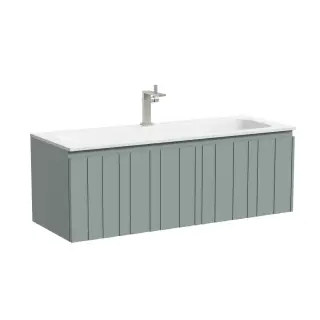 Тумба подвесная SANCOS Ламель 120x45x40 c одним ящиком оснащенным доводчиками, серо - зеленый, арт. LM120GG
